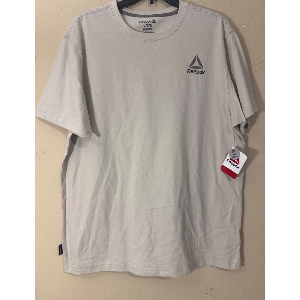 Reebok T-Shirt Men Large Stone Graphic Tee Logo Short Sleeve NEW